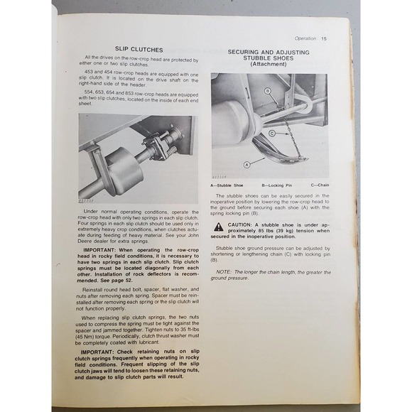 John Deere 50 Series Row-Crop Heads Operator's Manual 6620 Combine - Picture 4 of 6